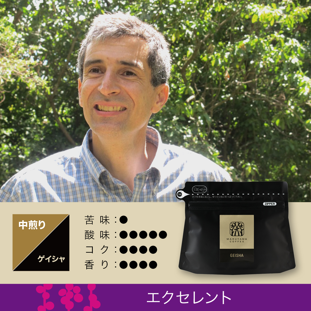 エルサルバドル フェルナンド・リマ ゲイシャ ウォッシュト 中煎り